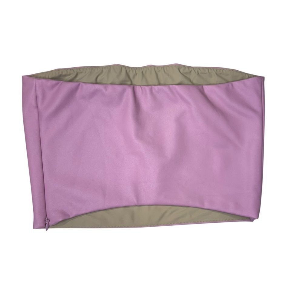 Lapointe Revolve Top Skirt SET Faux Leather Blossom Pink Size 4 - Picture 11 of 15